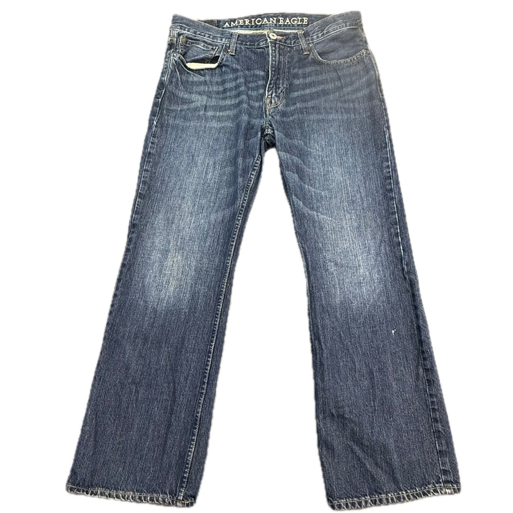 American Eagle Original Boot Jeans Mens 33x30 Blue Denim Bootcut Casual 4435